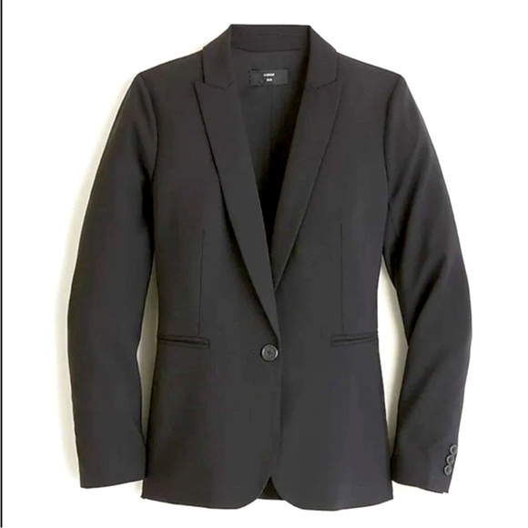 J. Crew 1035 Bi Stretch Tollegno 1900 Italian Wool Blazer Jacket Women’s Sz 4T - Picture 1 of 15